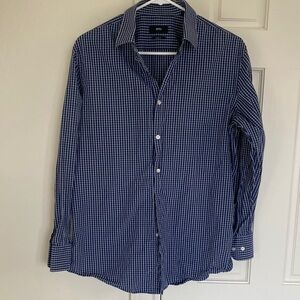 Boss Men's Navy Gingham Shirt